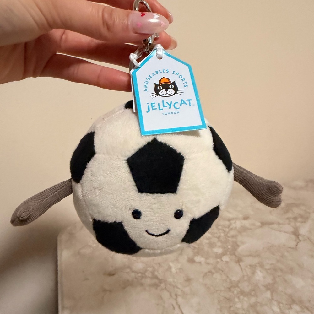Jellycat amuseables sports soccer bag charm